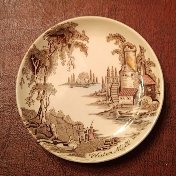 Antique Johnson Brothers Saucer Depicting A Water Mill - Picture 1 of 2